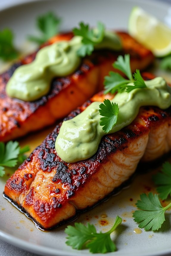 cajun spiced salmon with crema