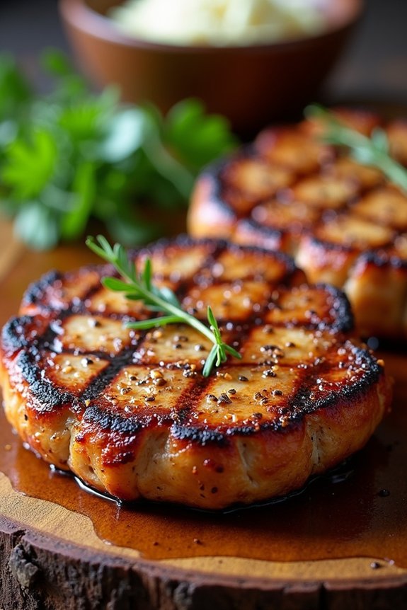 cajun spiced succulent pork steaks