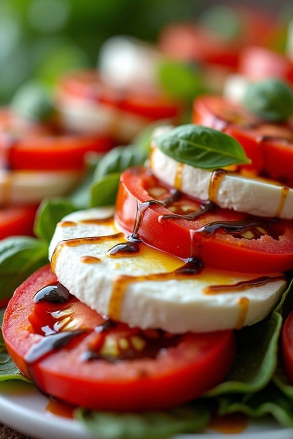caprese salad with grilled pork