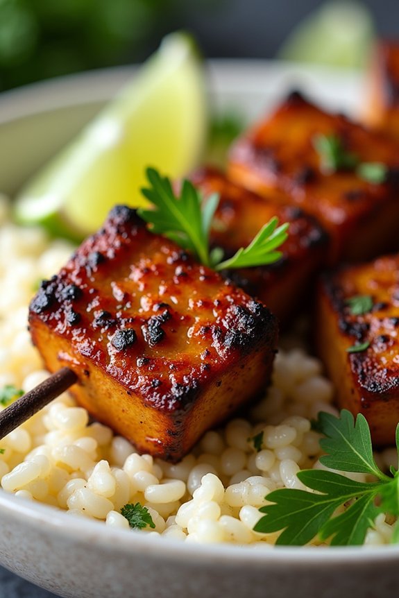caribbean jerk pork skewers