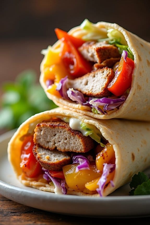 caribbean jerk pork wraps