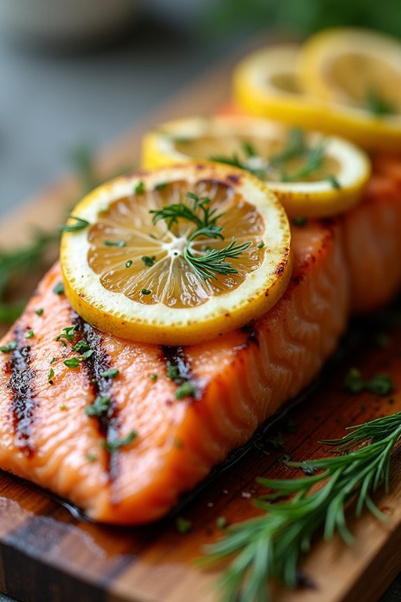 cedar plank grilled salmon