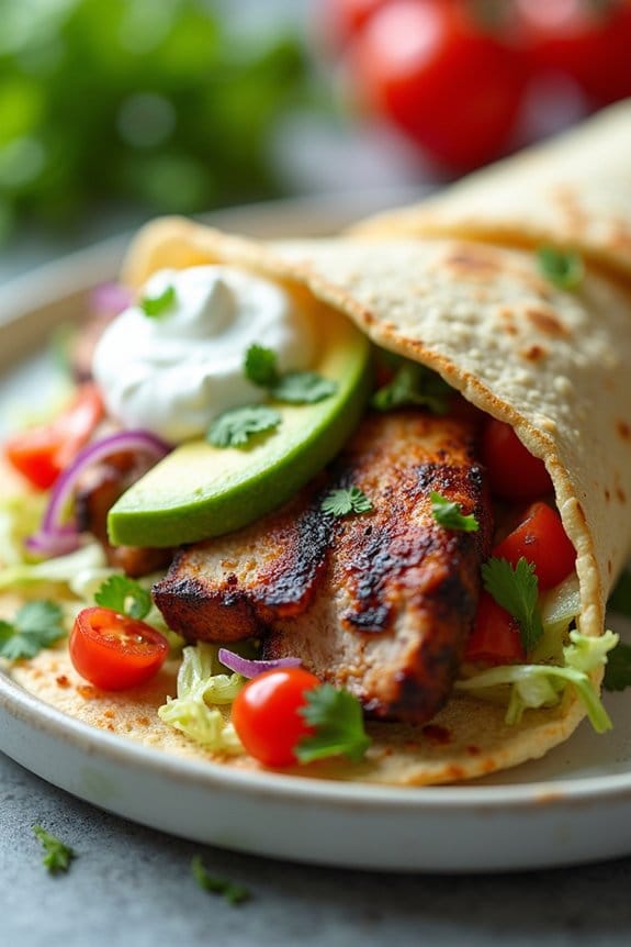 chipotle lime pork wraps