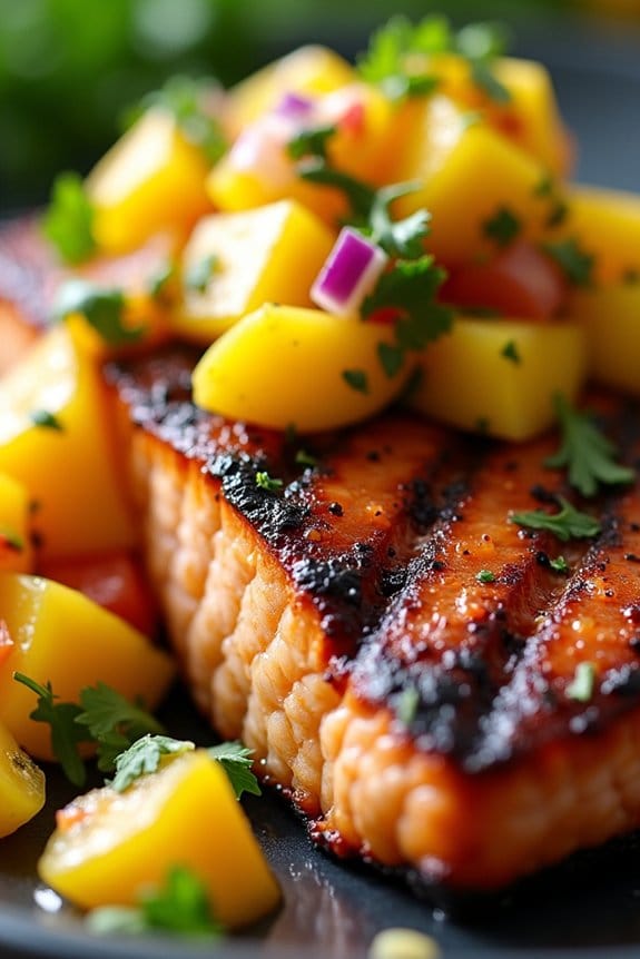 chipotle salmon with mango salsa