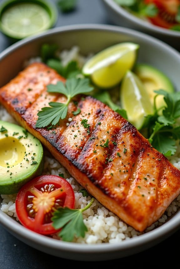cilantro lime salmon bowl