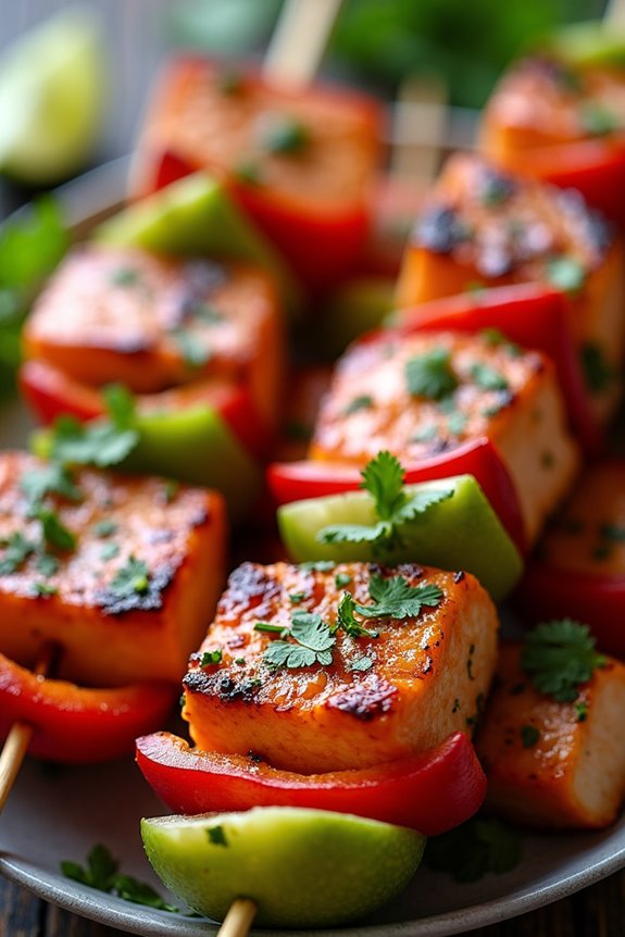 cilantro lime salmon kabobs