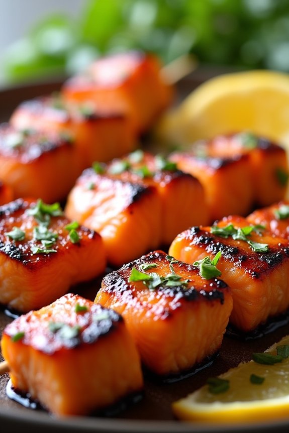 citrus herb salmon skewers