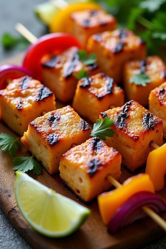 coconut curry salmon skewers