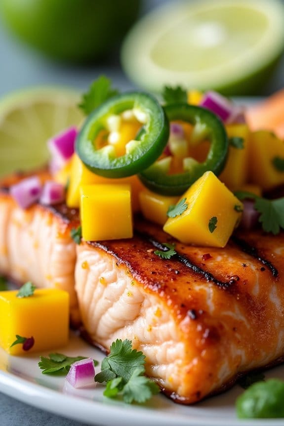 coconut lime salmon with salsa