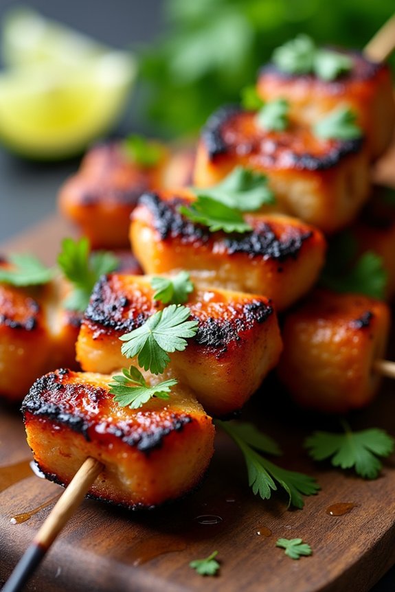 coconut milk marinated pork skewers