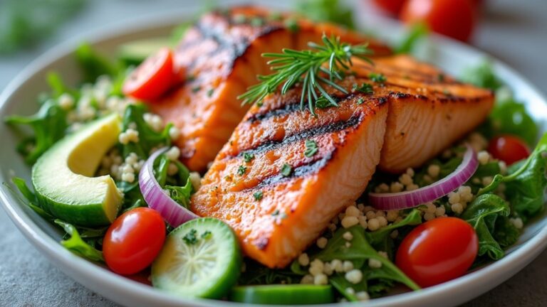 colorful summer salmon salad
