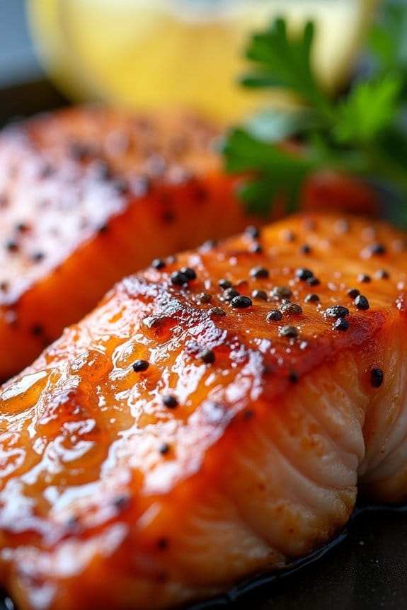 crispy maple bourbon salmon