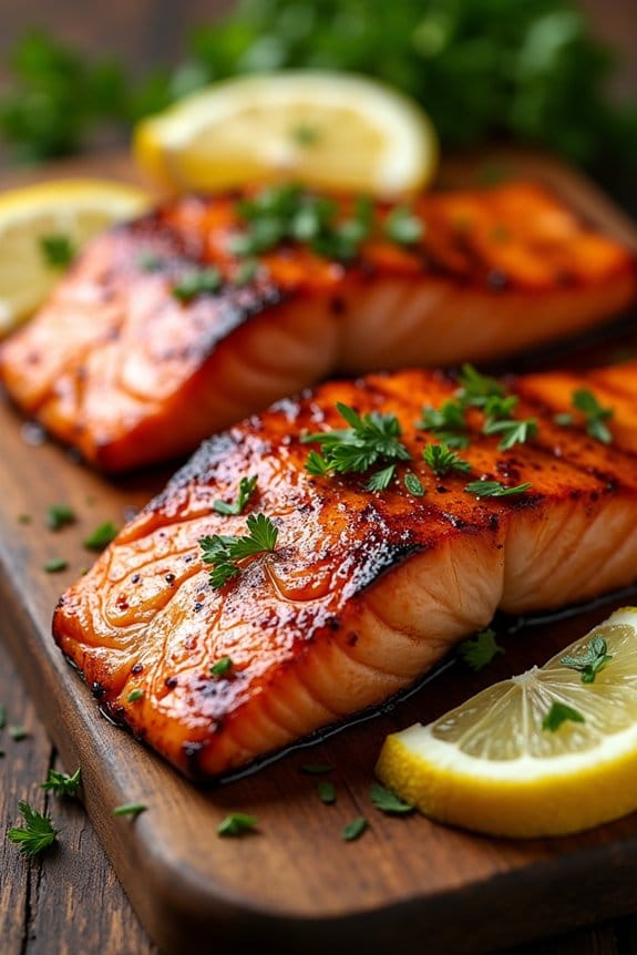 crispy maple glazed salmon