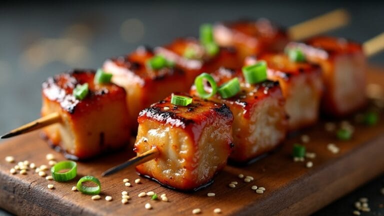 delicious grilled pork skewers
