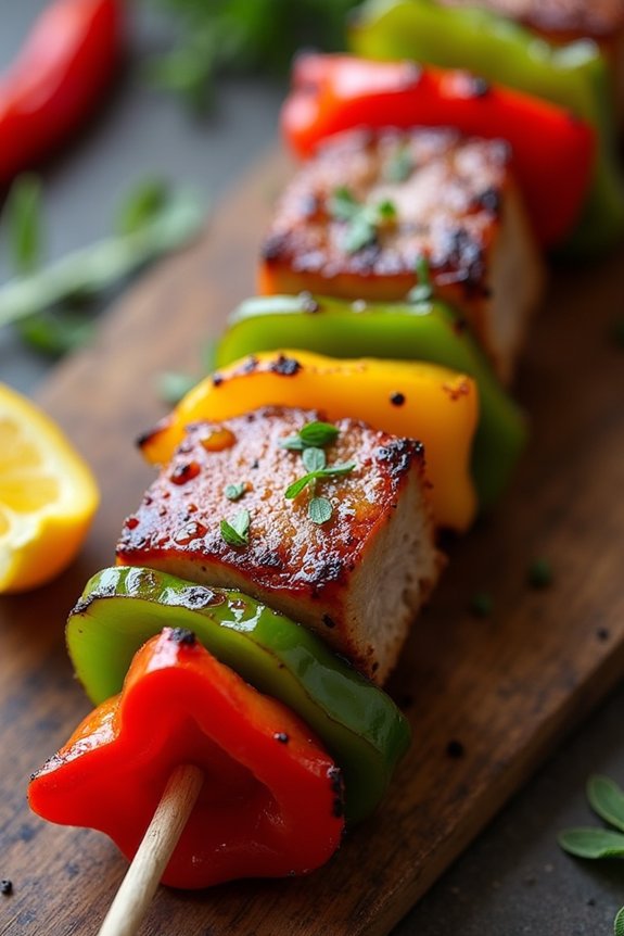 delicious grilled pork skewers