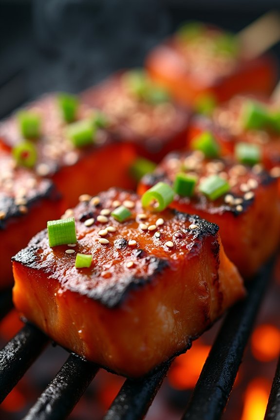 delicious grilled salmon skewers