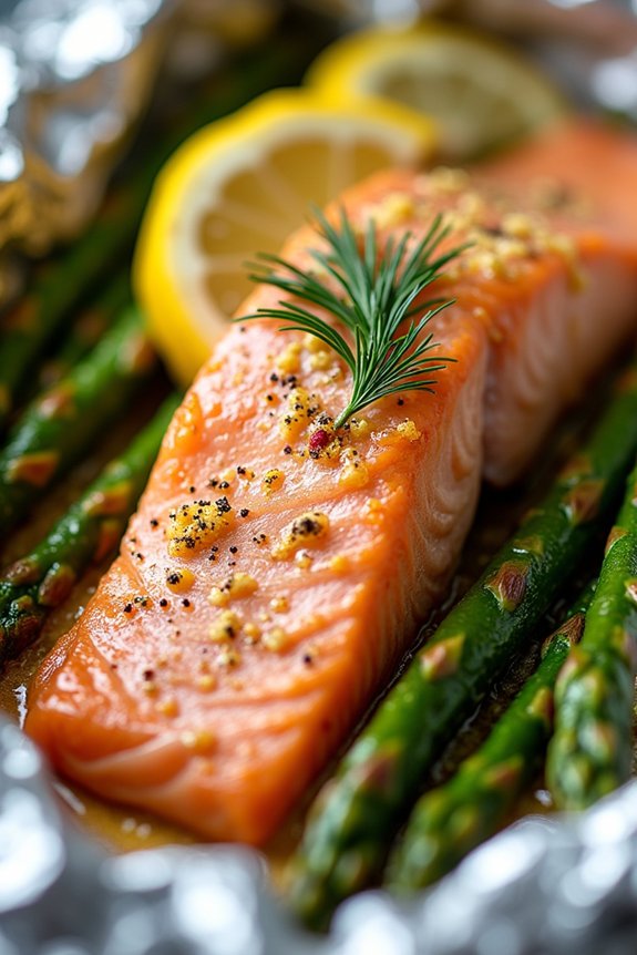 garlic butter salmon foil packs