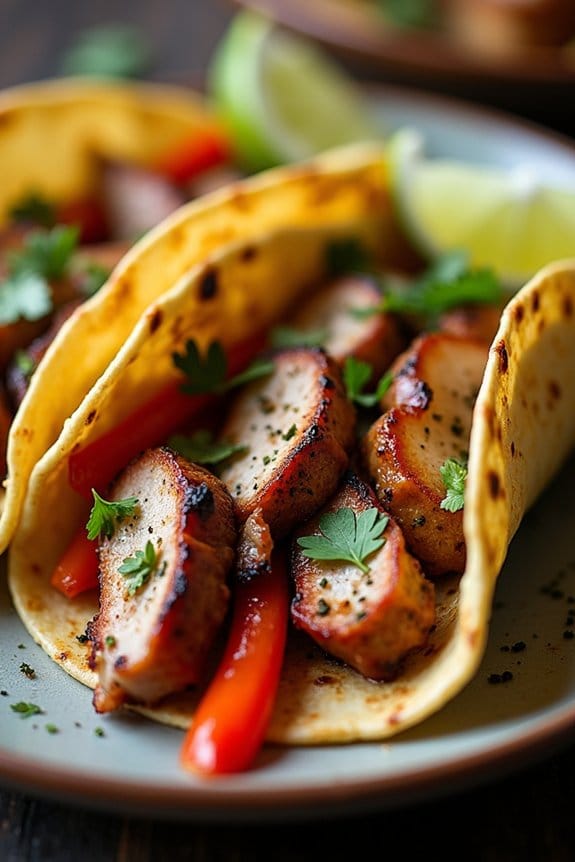 garlic herb pork fajitas
