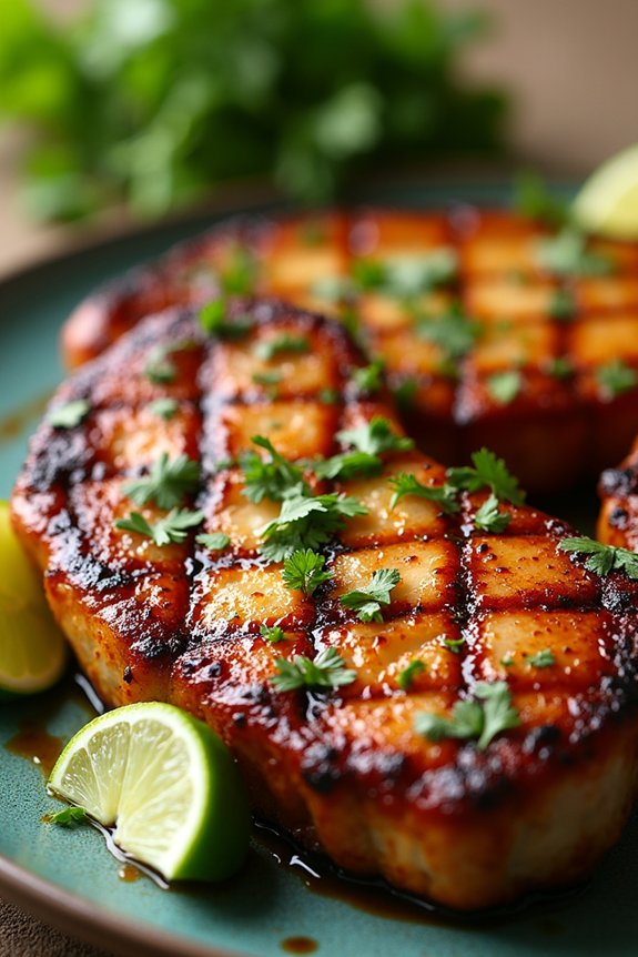 ginger lime grilled pork chops