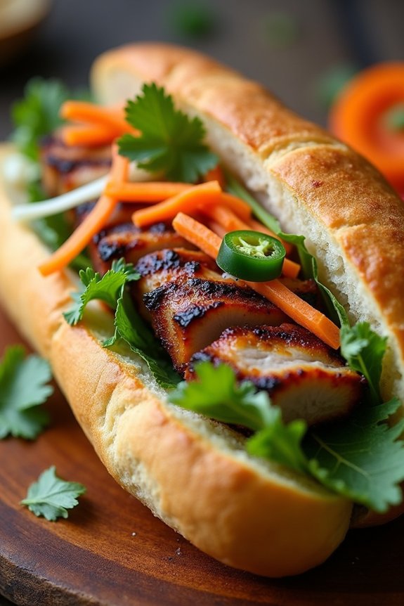 ginger soy grilled pork banh mi