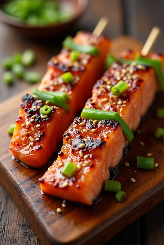 ginger soy salmon skewers recipe