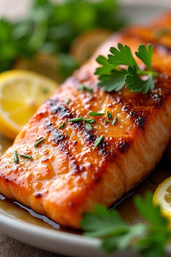 gourmet salmon with honey glaze