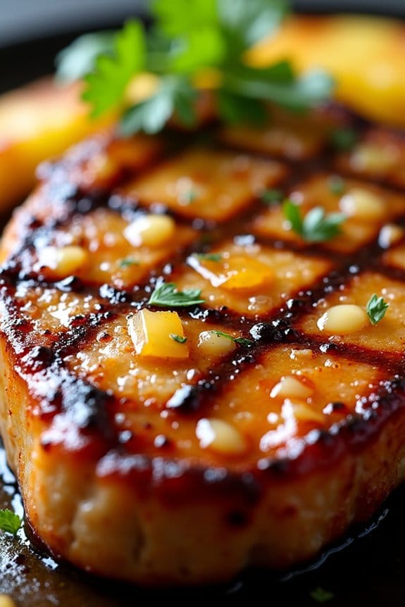 grilled pork chops delightfully glazed