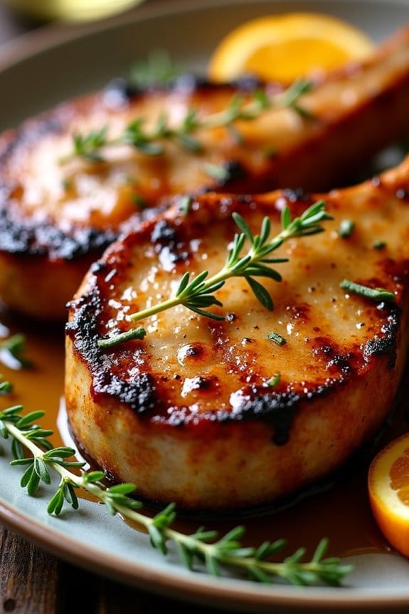 grilled pork chops with glaze