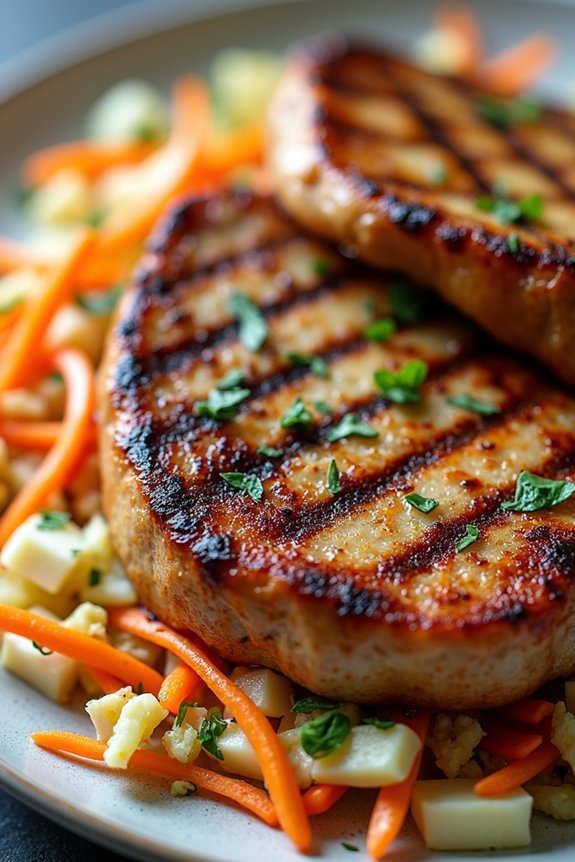 grilled pork with apple slaw