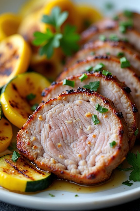 grilled pork with summer squash