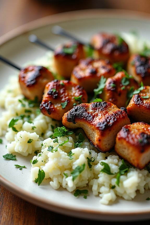 grilled pork with tzatziki rice