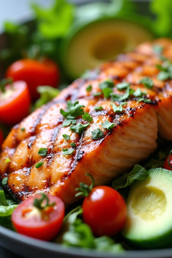 grilled salmon avocado bowls