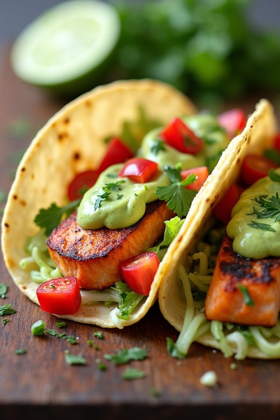 grilled salmon avocado tacos