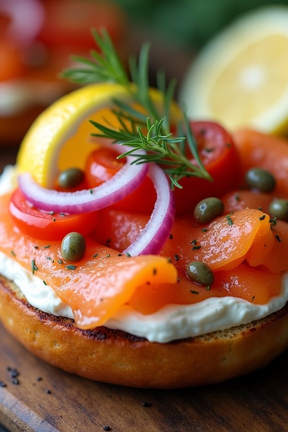 grilled salmon bagel delight