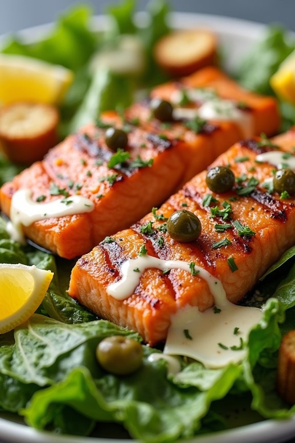 grilled salmon caesar salad