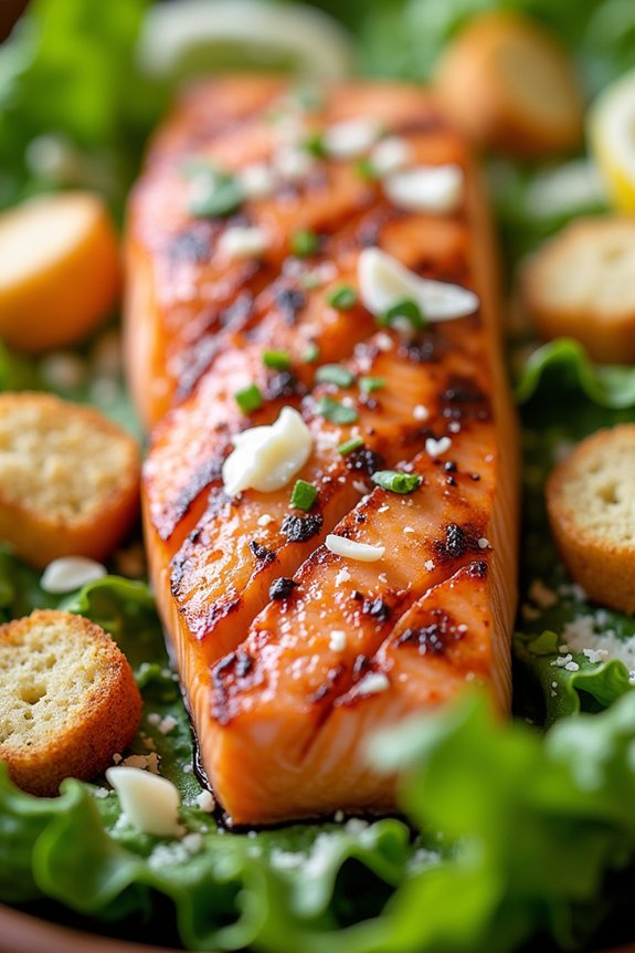 grilled salmon caesar salad