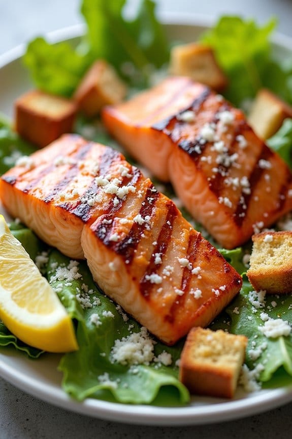 grilled salmon caesar salad