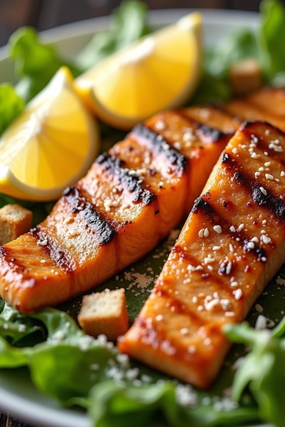 grilled salmon caesar salad