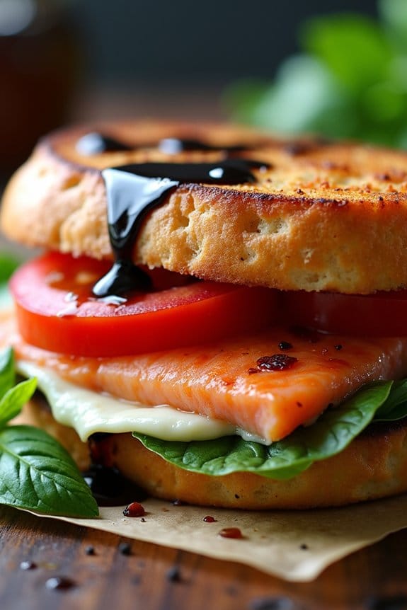 grilled salmon caprese panini