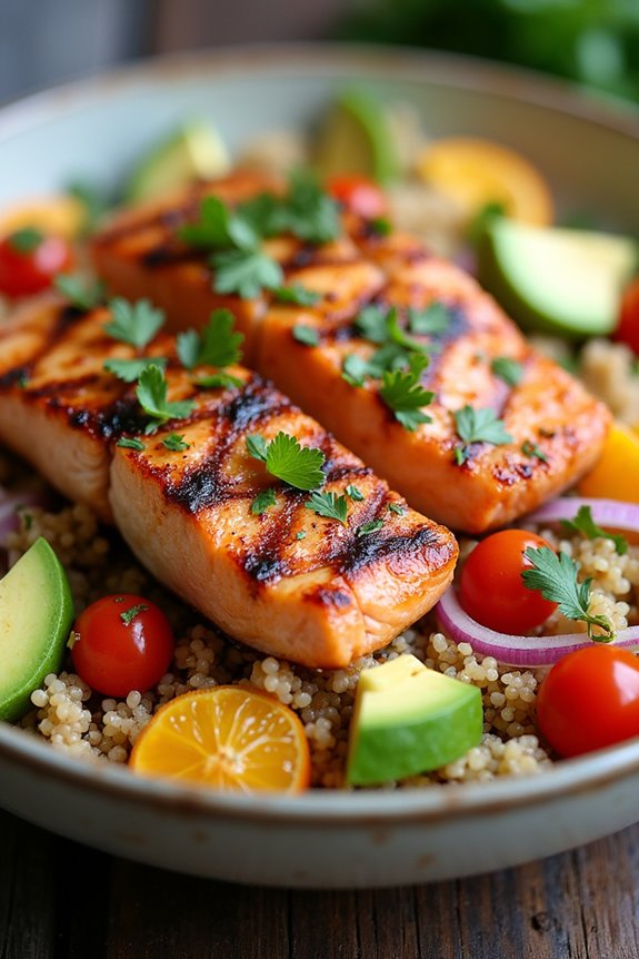 grilled salmon citrus quinoa salad