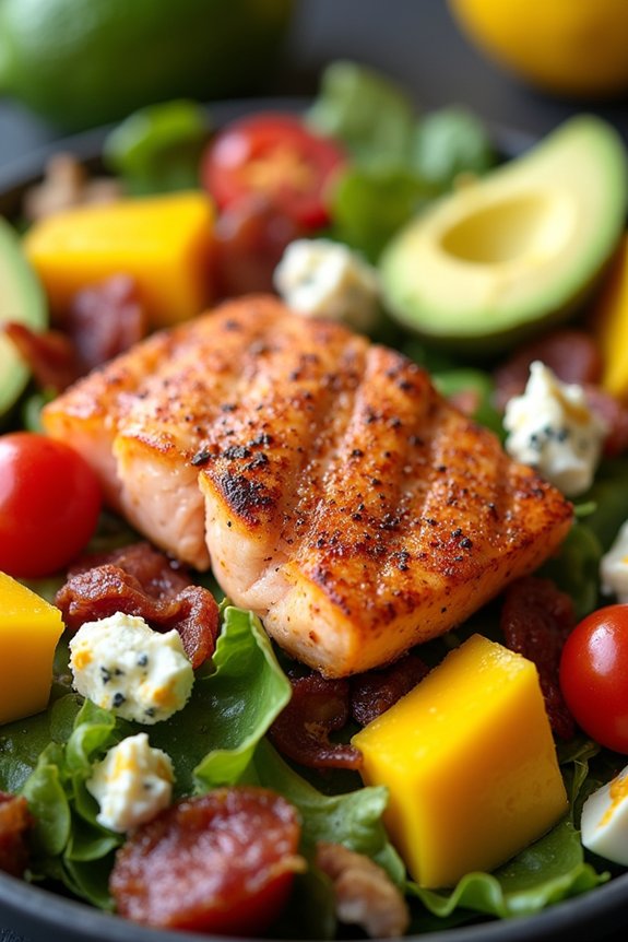 grilled salmon cobb salad