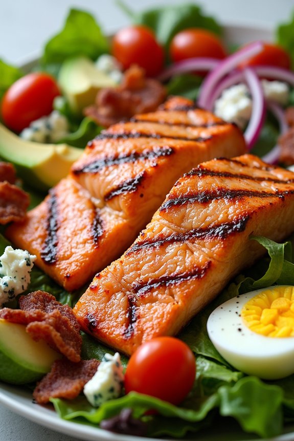 grilled salmon cobb salad