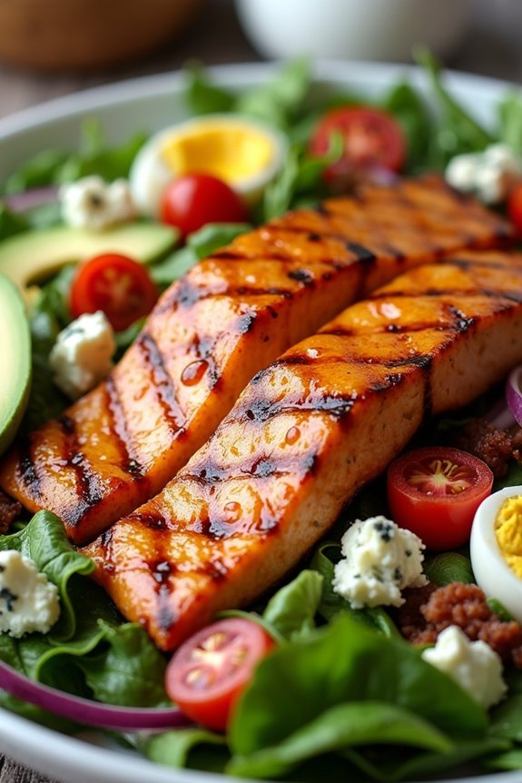 grilled salmon cobb salad