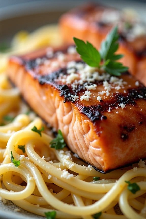 grilled salmon pasta delight