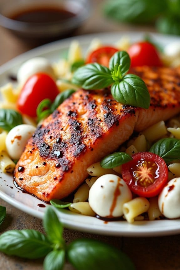 grilled salmon pasta salad