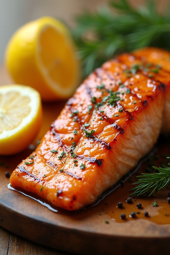 grilled salmon with apricot glaze