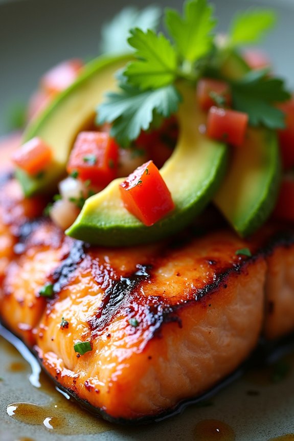 grilled salmon with avocado salsa