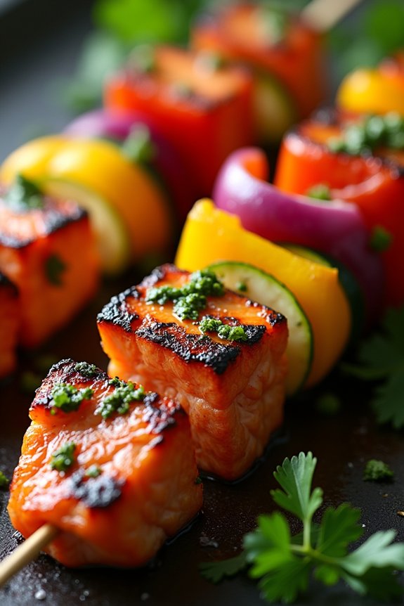 grilled salmon with chimichurri