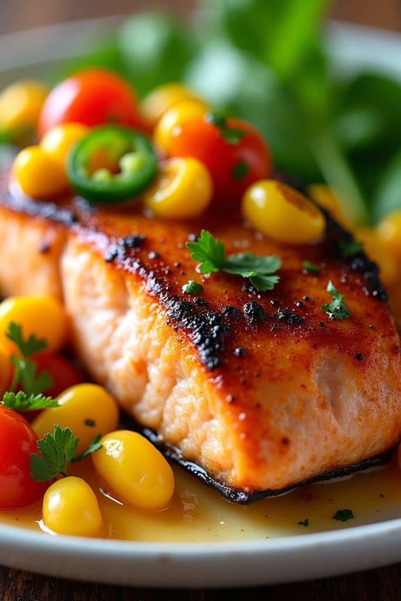 grilled salmon with corn salsa
