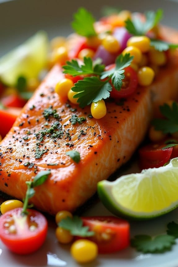 grilled salmon with corn salsa